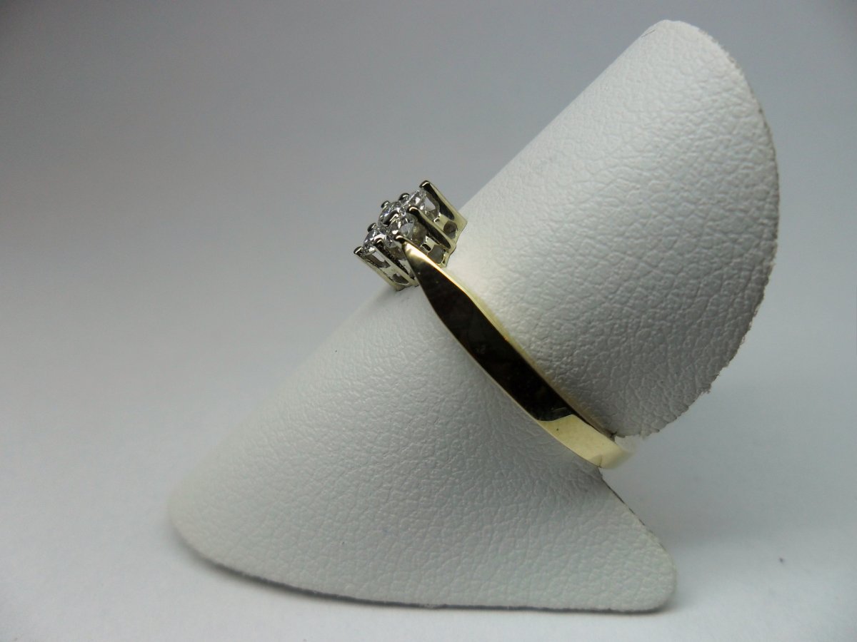 Vierkant Solitair Ring Geelgoud